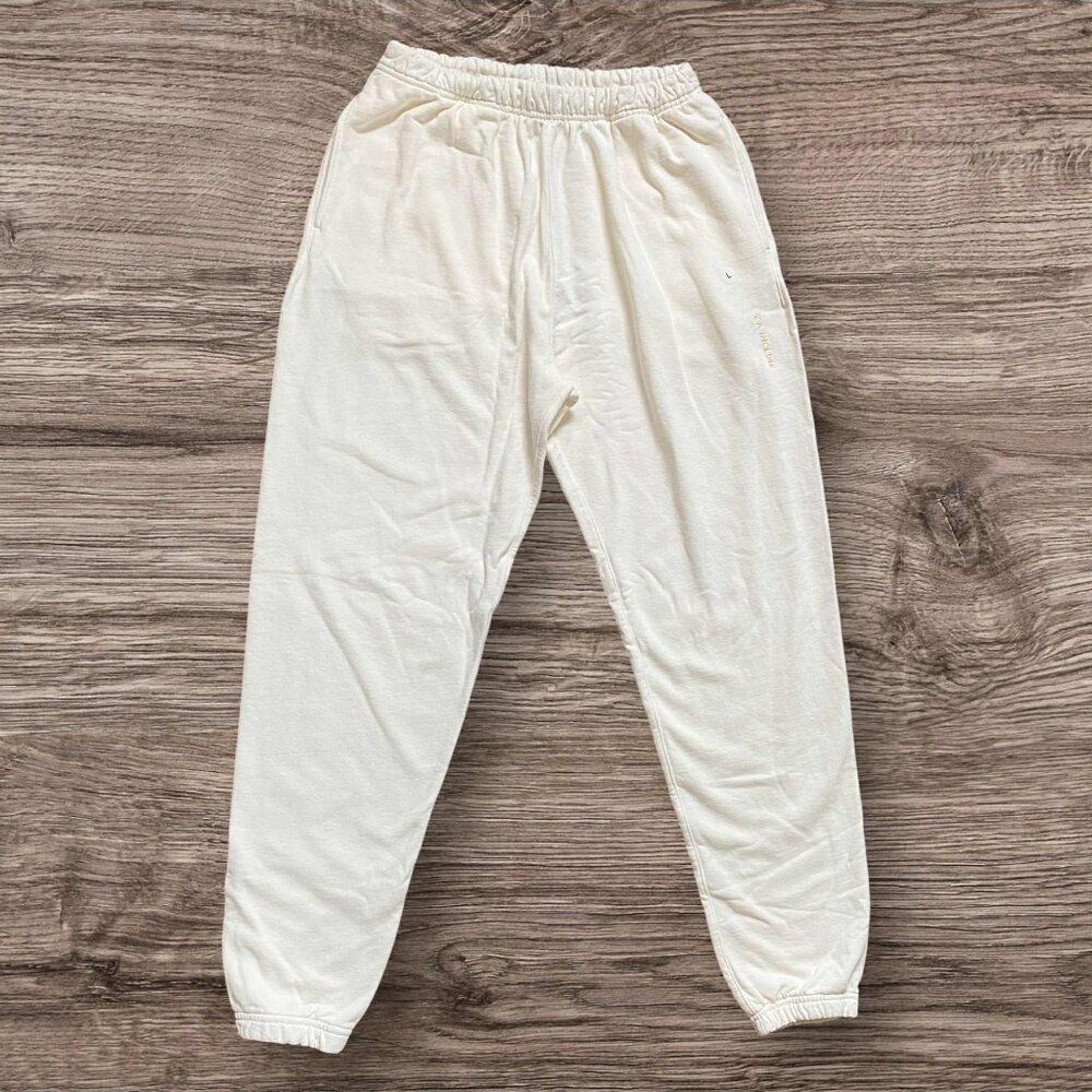 California Incline Cotton Joggers Sweatpants Cream Beach NWT L Los Angeles